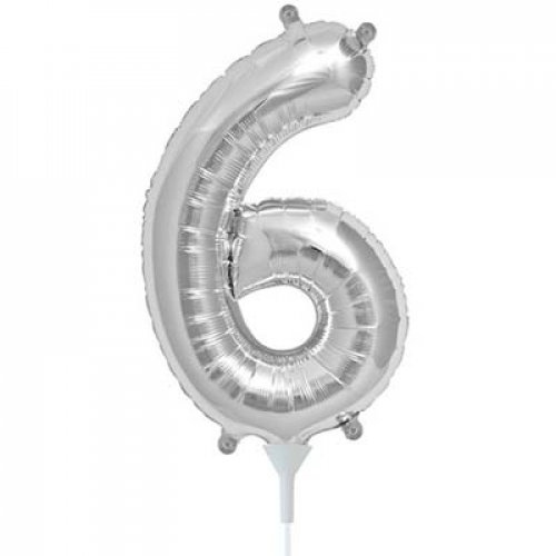 (image for) Silver Number 6 Foil Balloon (41cm)